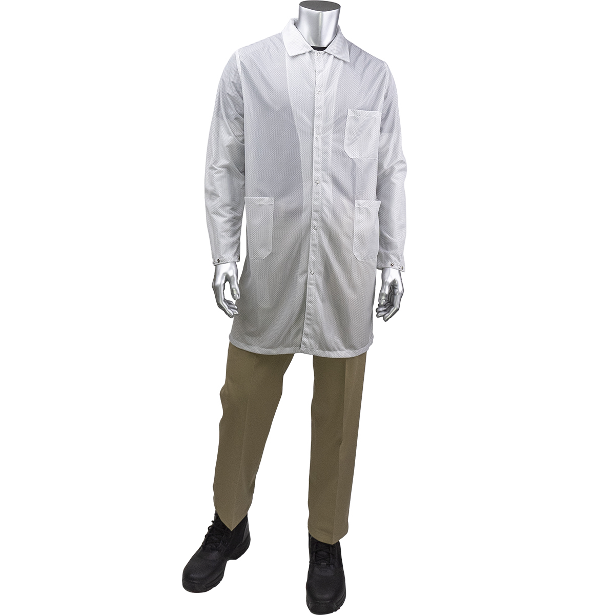 BR51C-44WH PIP® Uniform Technology™ StatStar Long ESD Labcoats with ESD Knit Cuffs, White